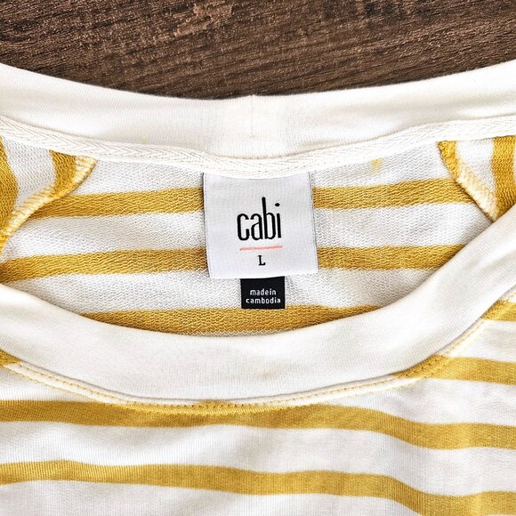 CAbi The Dreamer Standard Sweatshirt Long Sleeve Tee Top L Sun Stripe - Picture 7 of 9